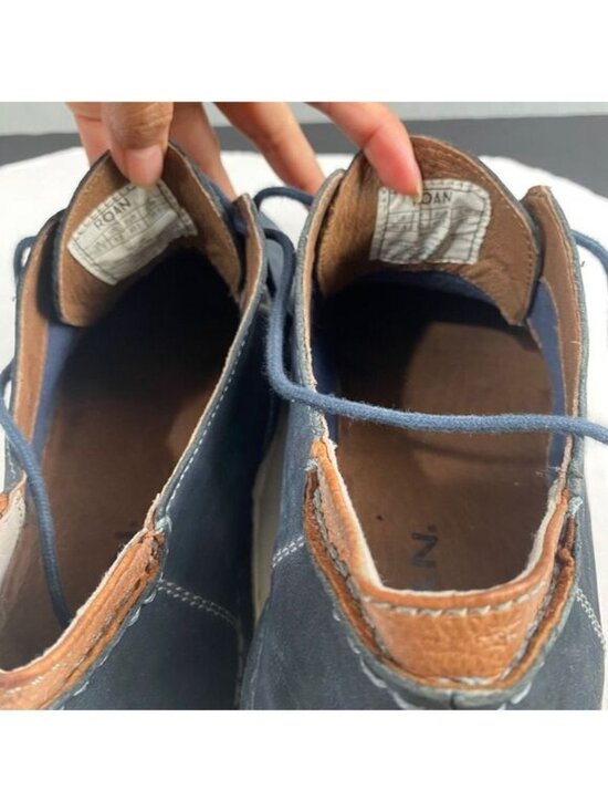 Roan Bed Stu Mens 10.5 Heaton Sneaker Shoe Distressed Navy Leather Casual LaceUp main image 10